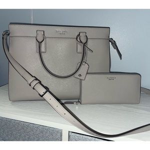 Kate Spade Cameron Large Satchel & Wallet Combo Soft Taupe